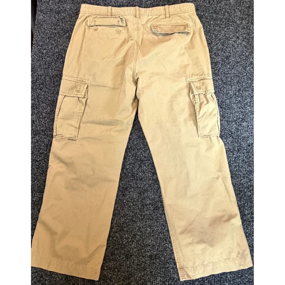 Banana Republic Mens Khaki Cargo Pants 38x32 Tan Cotton Straight Leg 262165